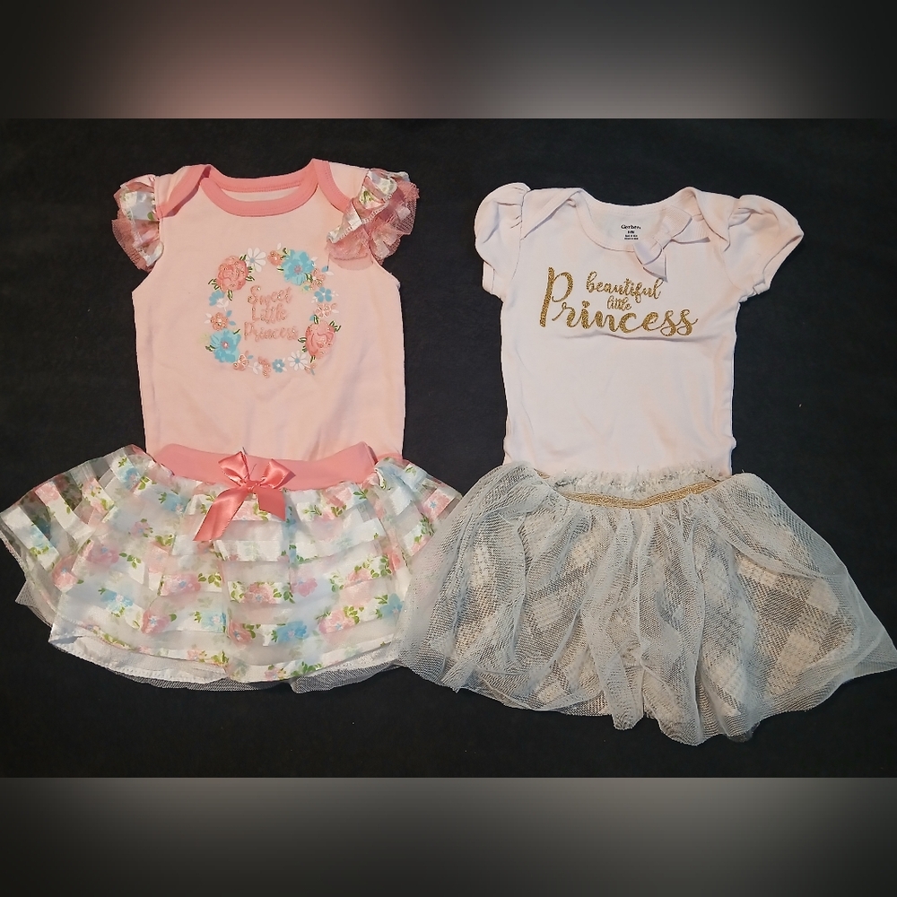 2 Girl Onesie and Skirt Matching Set